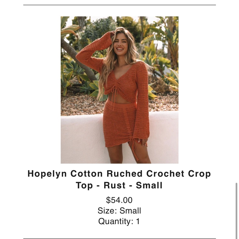 Never worn, LOVE the style but I’m 5’2” so the length didn’t look good on me